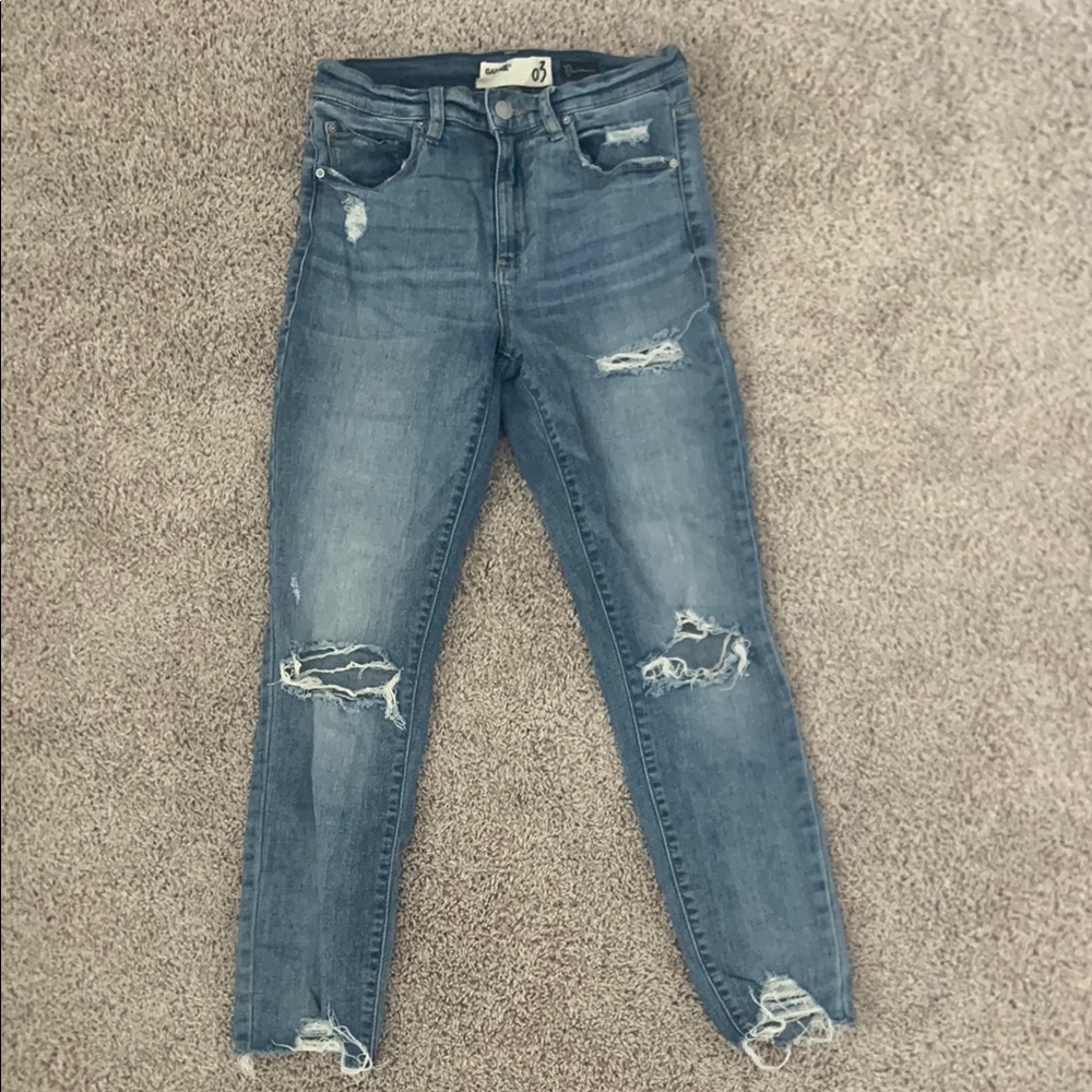 Women's Blue Distressed Jeans
